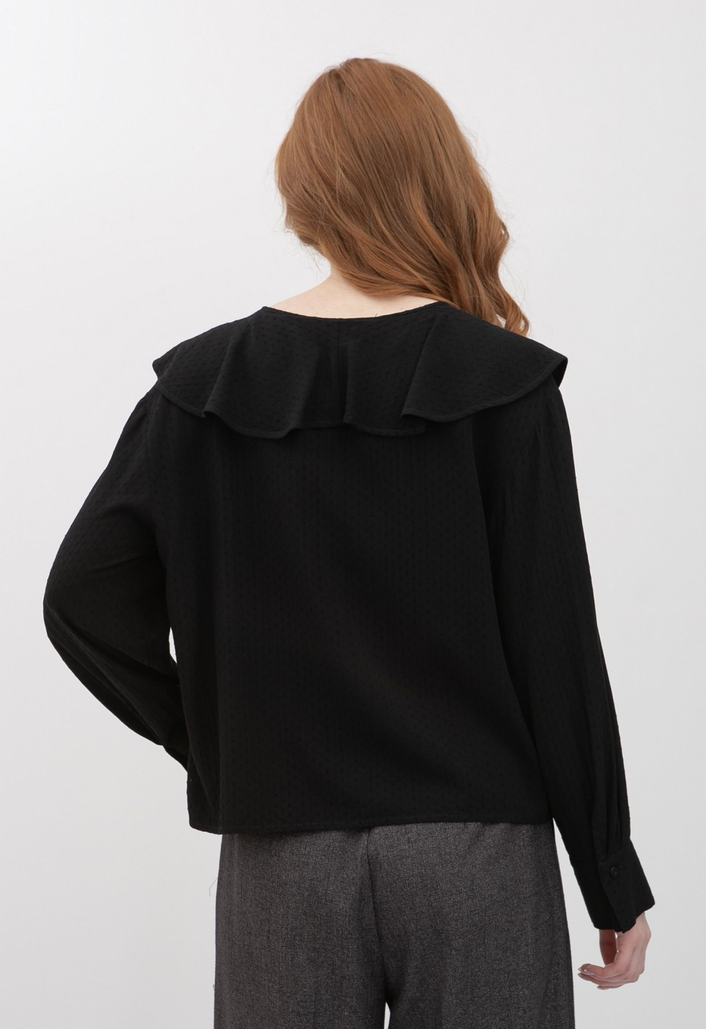 Блуза прямого силуету чорного кольору Еліора 01