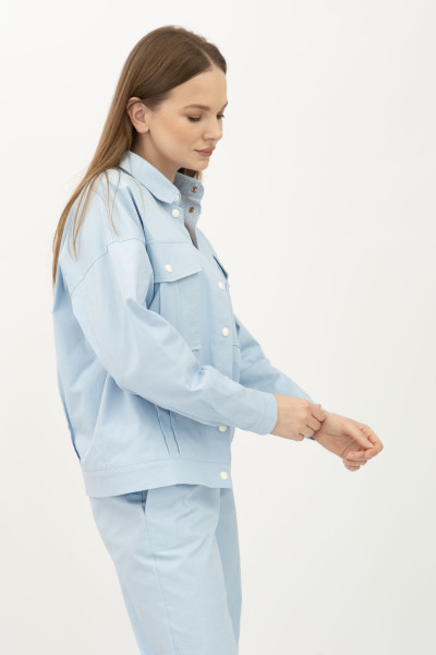 Куртка-бомбер блакитного кольору з бавовни Зорін 01