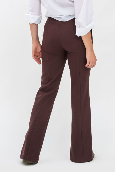 Брюки з костюмної тканини коричневого кольору з розрізами внизу Клеріс