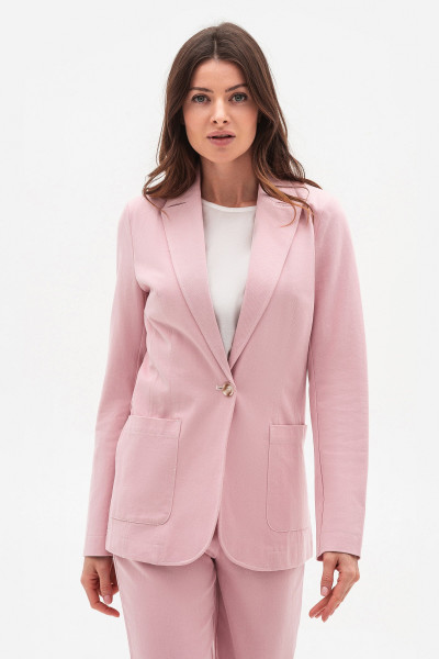 Однобортний котоновий жакет рожевого кольору Віград 11