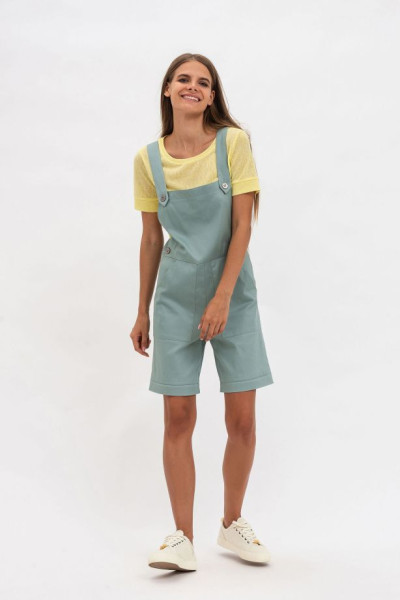 Жіночий комбінезон із шортами з котону м'ятного кольору Ларіта