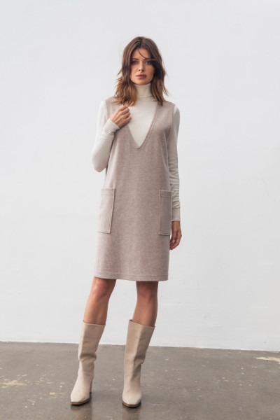 Сарафан з трикотажу бежевий Емелі Сарафан з трикотажу бежевий Емелі