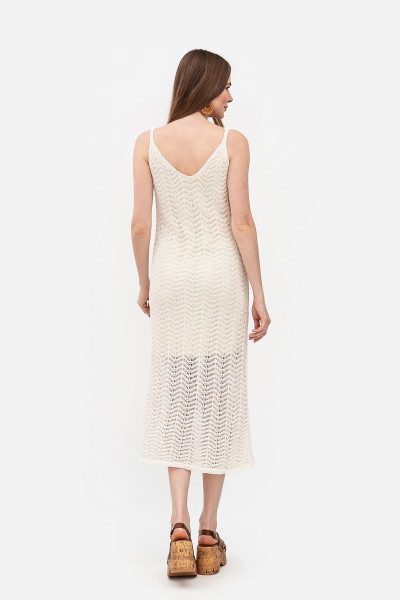 В'язаний трикотажний сарафан молочного  кольору 25101601 В'язаний трикотажний сарафан молочного  кольору 25101601