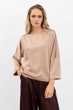 Жіноча шовкова блуза бежевого кольору Нісса 100
