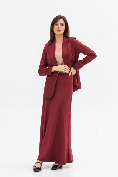 Бордова спідниця у білизняному стилі Касія 250