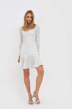 Жіноча мінісукня з костюмної тканини молочного відтінку Дафнія 01 Жіноча мінісукня з костюмної тканини молочного відтінку Дафнія 01