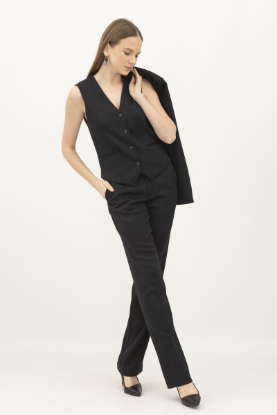 Жилет жіночий синій приталеного силуету Пафос 1