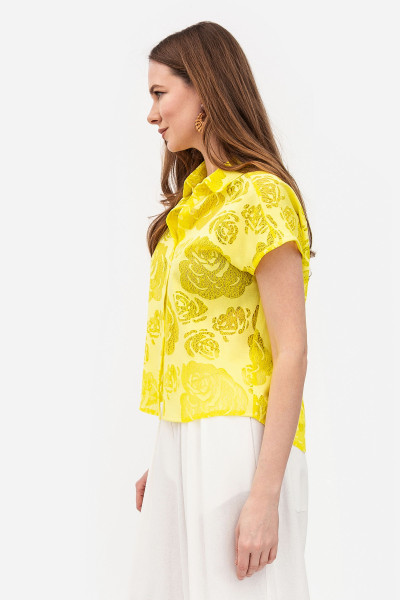 Блуза напівприталеного крою жовтого кольору Ждана 01