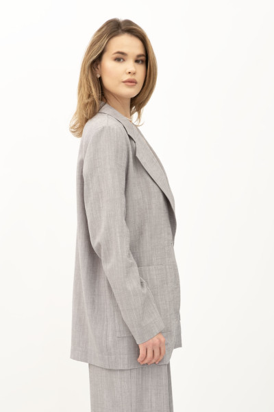 Лляний однобортний жакет сірий Меларі 14