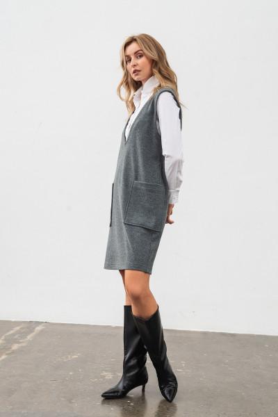 Сарафан з трикотажу сірий Емелі 02 Сарафан з трикотажу сірий Емелі 02