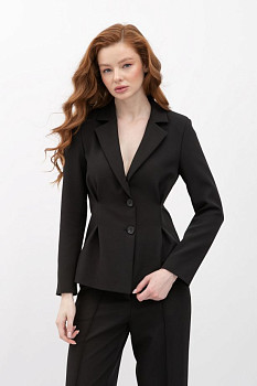 Однобортний жакет чорний Аквас 01