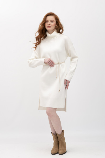 Тепла сукня -гольф довжини міді молочного кольору 25214000 Тепла сукня -гольф довжини міді молочного кольору 25214000