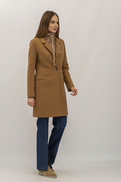 Пальто коричневе напівприлеглого силуету Каро