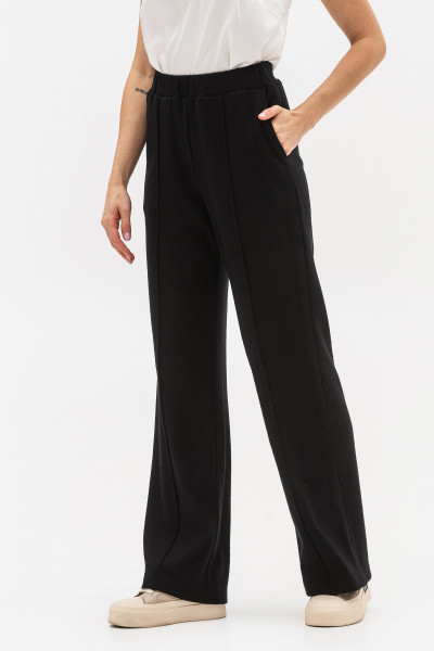 Трикотажні брюки прямого крою чорного кольору Сендра 02