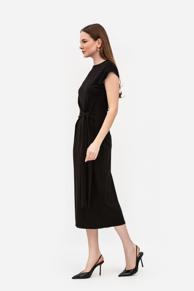 Трикотажна сукня міді довжини чорного кольору Астрія 01 Трикотажна сукня міді довжини чорного кольору Астрія 01