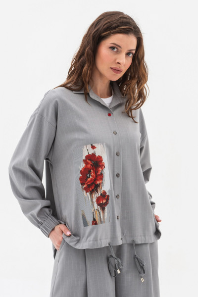 Сорочка вільного крою сірого кольору Октара 01