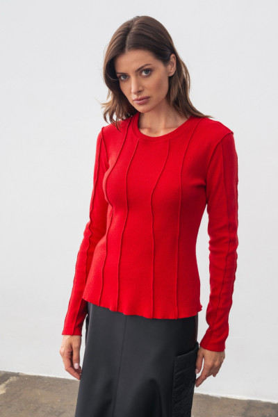 Червоний джемпер з трикотажу Фенті