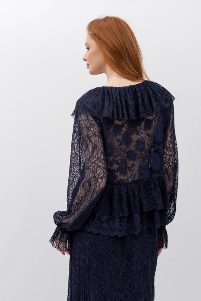 Блуза вільного силуету з мережива Альпія