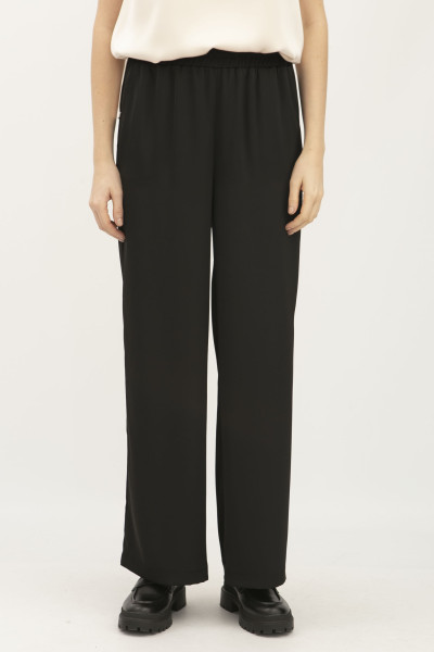 Вільні штани із сатину на резинці чорного кольору Ріяз 701