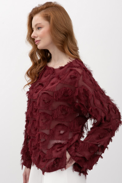 Жіноча блуза вільного крою бордового кольору Тіскан