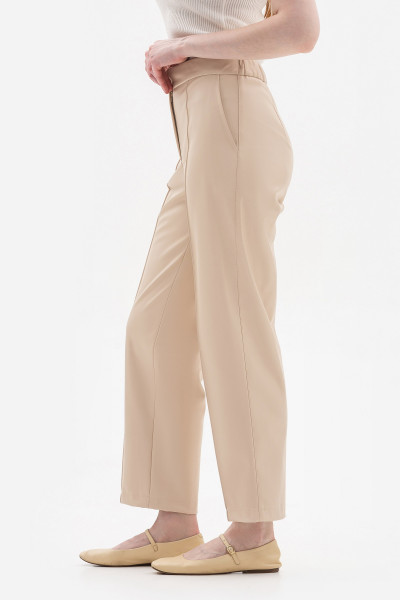 Брюки з екошкіри бежеві Салена