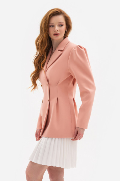 Приталений жакет з рукавами ліхтариками персикового кольору Проксі