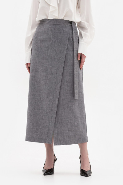 Спідниця-міді на запах сірого кольору Зірена