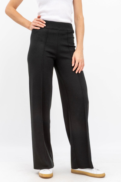 Брюки прямі трикотажні чорні 25218101