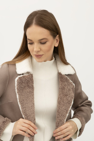 Двостороннє пальто однобортне  кольору капучино 24107303