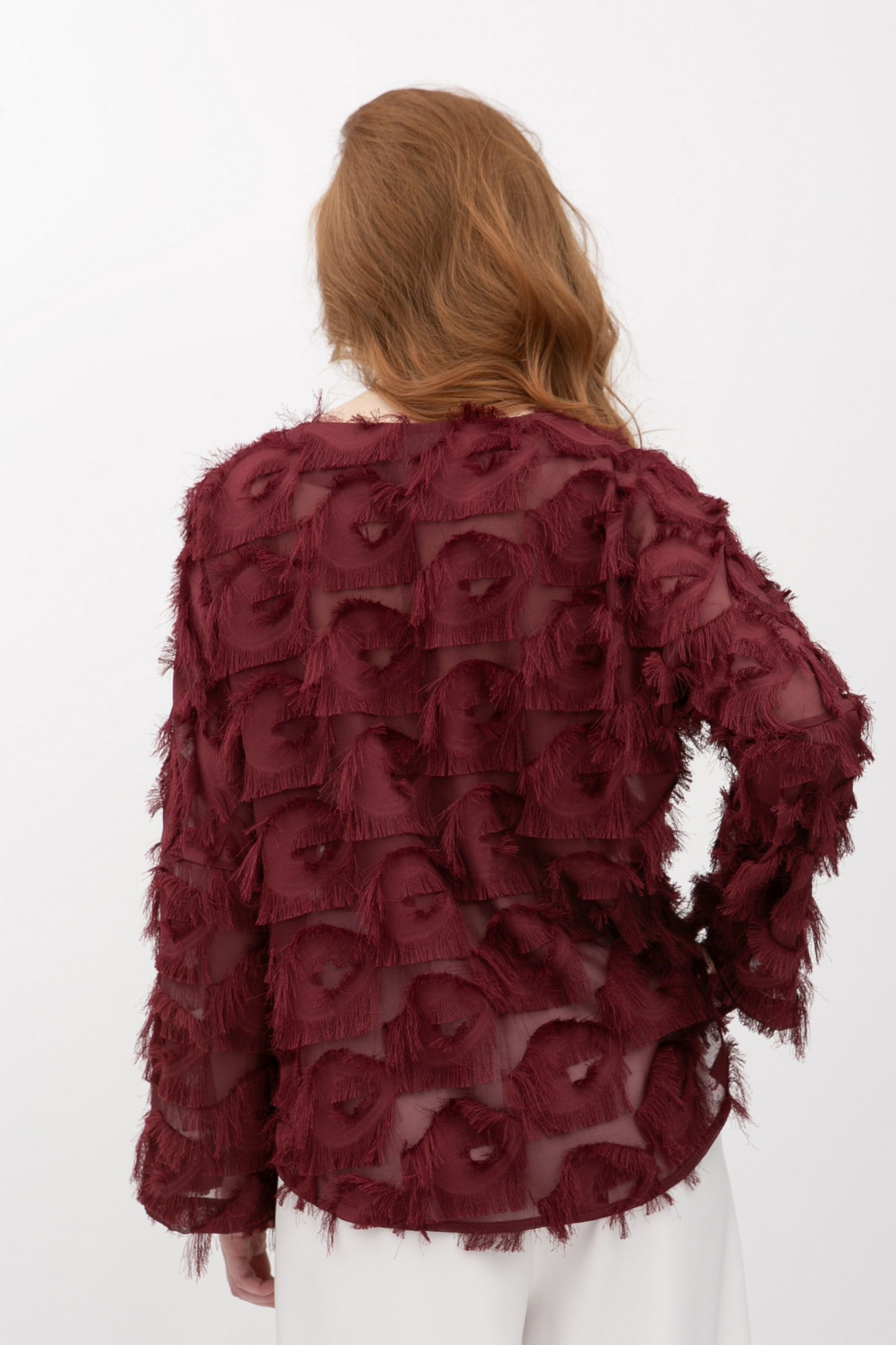 Жіноча блуза вільного крою бордового кольору Тіскан