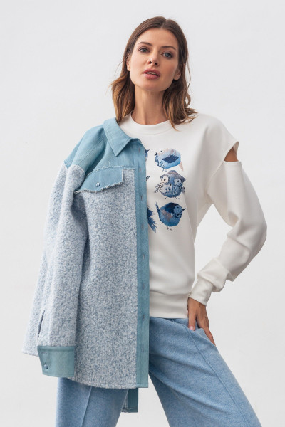 Бомбер-сорочка блакитного кольору Нілла