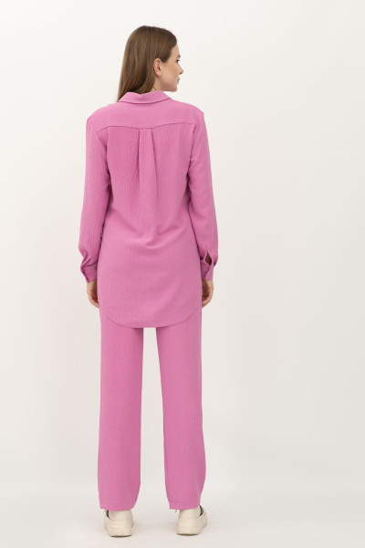 Літній костюм з віскози рожевий  вільного силуету Дастін 409 Літній костюм з віскози рожевий  вільного силуету Дастін 409