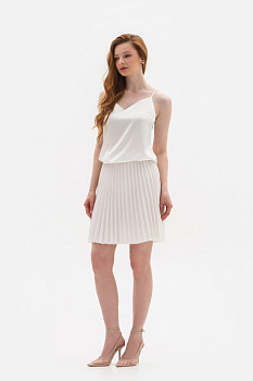 Міні спідниця гофре молочного кольору Терія 01