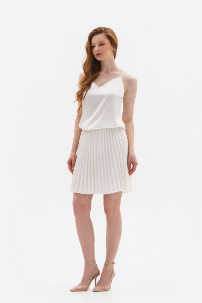 Міні спідниця гофре молочного кольору Терія 01