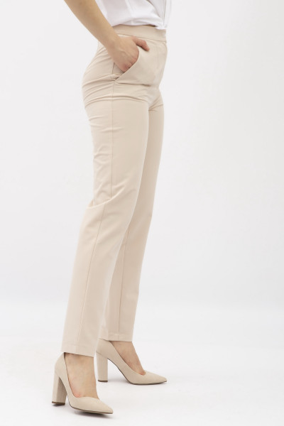 Брюки жіночі бежевого кольору звужені до низу Аміка 22