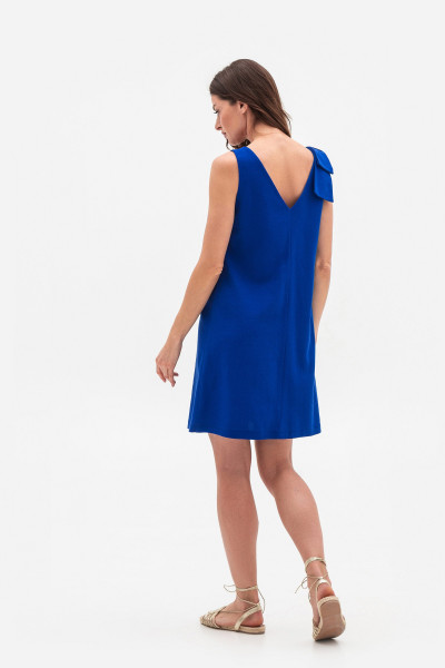 Синій лляний міні сарафан Пулін 12 Синій лляний міні сарафан Пулін 12