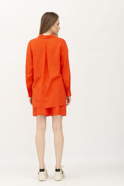 Лляний костюм оранжевий сорочка та шорти Сінон 2 Лляний костюм оранжевий сорочка та шорти Сінон 2