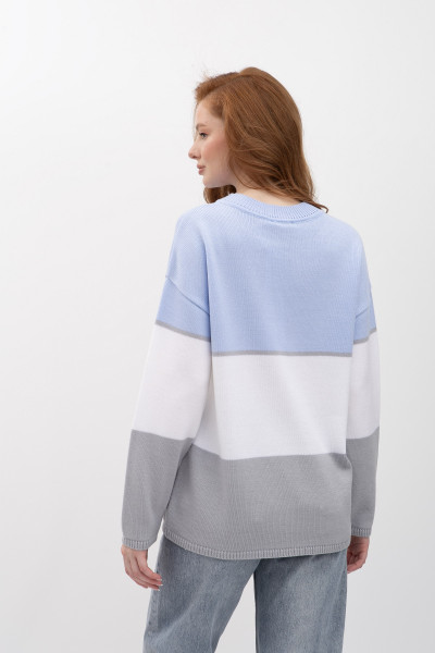 Базовий джемпер вільного крою блакитного  кольору 25207901
