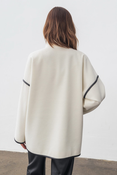 Пальто двобортне молочного кольору Зенел