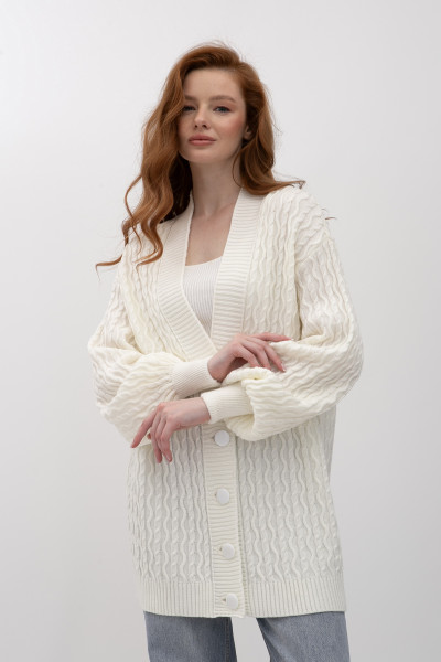 Кардиган молочний з вмістом вовни 25227100
