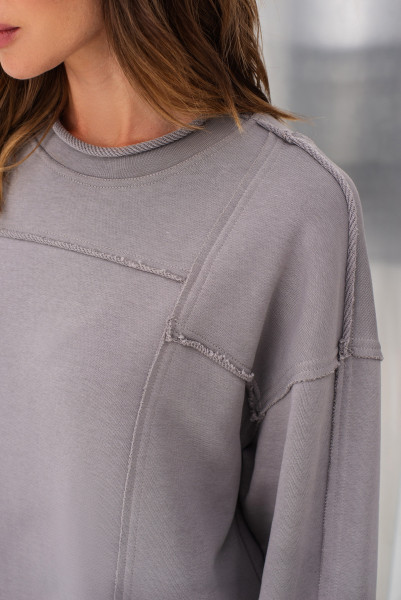 Трикотажна сукня міні сірого кольору силуету трапеція Терелі Трикотажна сукня міні сірого кольору силуету трапеція Терелі