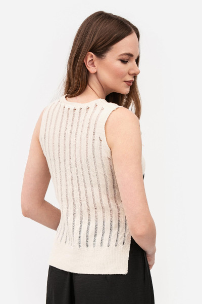 Трикотажна в'язана блуза молочного кольору 25103401