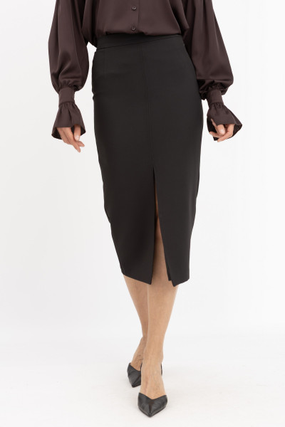 Спідниця олівець з костюмної тканини чорного кольору Аквас 01