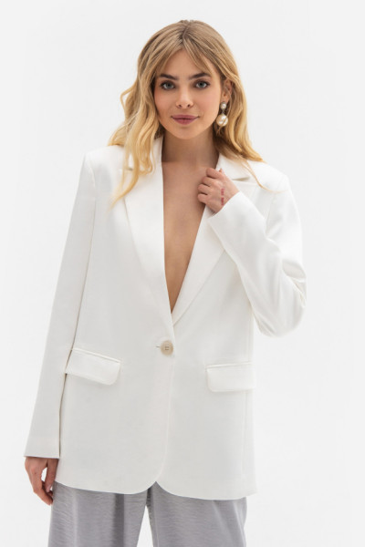 Однобортний жакет oversize білого кольору Ясена 01