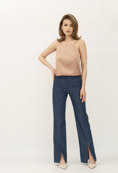 Жіноча майка бежева на бретелях що регулюються Фоказі