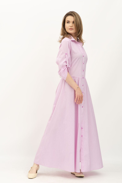 Сукня максі з бавони  вільного силуету в мілку смужку Брена 01 Сукня максі з бавони  вільного силуету в мілку смужку Брена 01