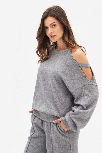 Трикотажний світшот вільного силуету сірого кольору Сендра