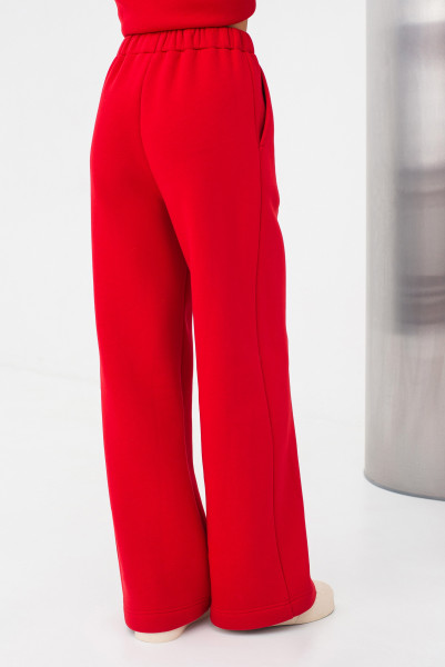Червоні штани з трикотажу вільного силуету Жалін 03