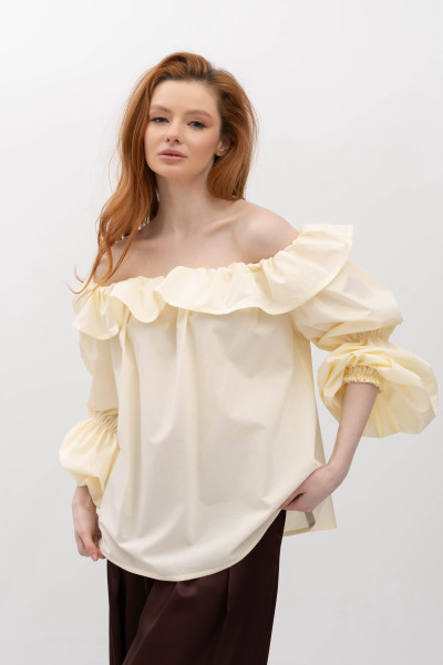 Блуза з відкритими плечима та об'ємними рукавами Лоріна 1