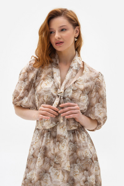 Шифонова сукня довжини максі з ніжним принтом квітів Маріне 1 Шифонова сукня довжини максі з ніжним принтом квітів Маріне 1